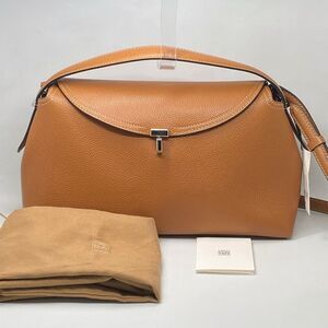 TOTEME T-Lock Top Handle Bag in Pebble Grain Leather